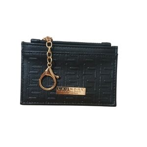 Laundry By Shelli Segal Black Card Holder with Gold Chain